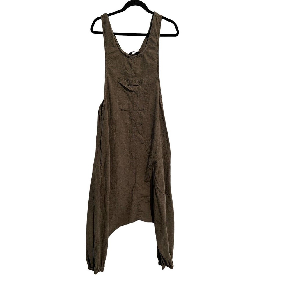 ZANZEA Womens Overalls Olive Green Drop Crotch Cotton Romper Jumpsuit Sz XXXL